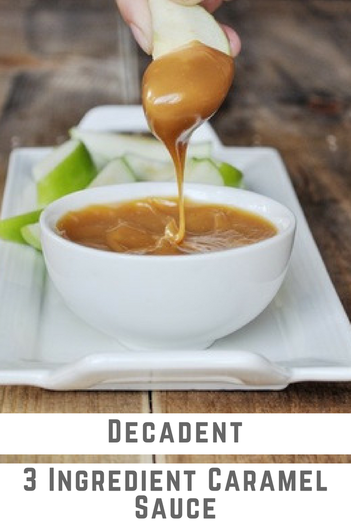 3 Ingredient caramel sauce that is incredibly easy to make, and the delicious! 