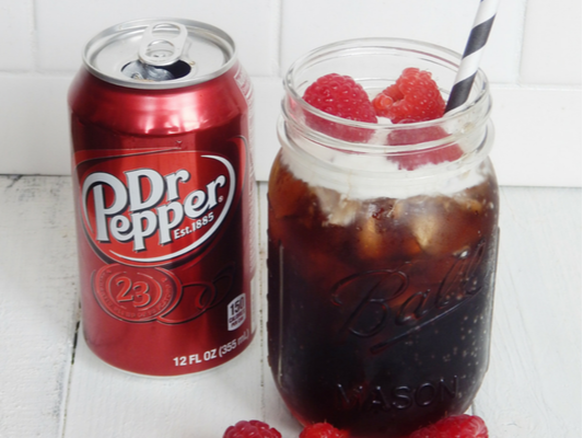 Coconut cream Dr. Pepper with Raspberry syrup. 