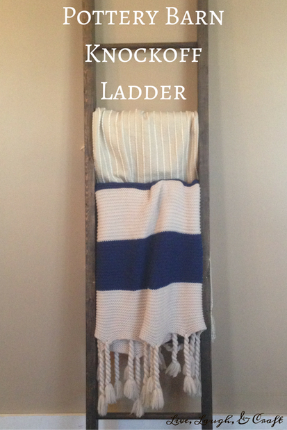 Pottery barn ladder knockoff. DIY blanket ladder.