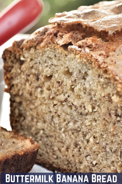 This buttermilk banana bread is moist and packed with flavor.