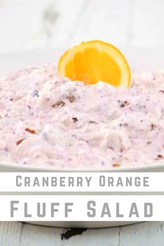 Homemade whipped cream, oranges, cranberries, marshmallows, and pecans make this cranberry fluff salad THE BEST recipe ever. I crave this delicious fluffy salad. Such a great side for a potluck or bbq.