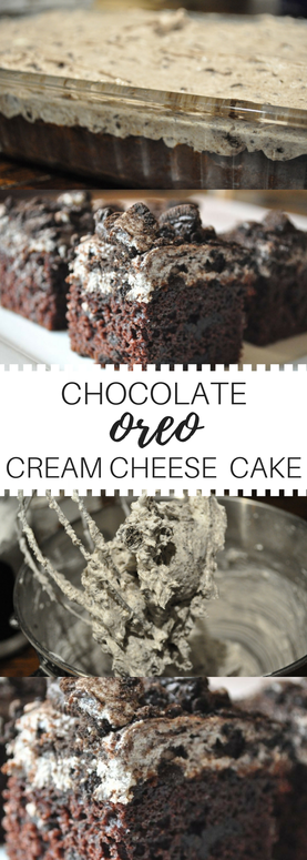 Decadent oreo cream cheese cake. 5 ingredients and a whole lot of heaven! This is a sought after recipe! You will LOVE IT!!