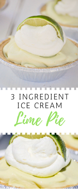 Creamy lime pie made with 3 ingredients! So easy and delicious! A great dessert for bbq's!