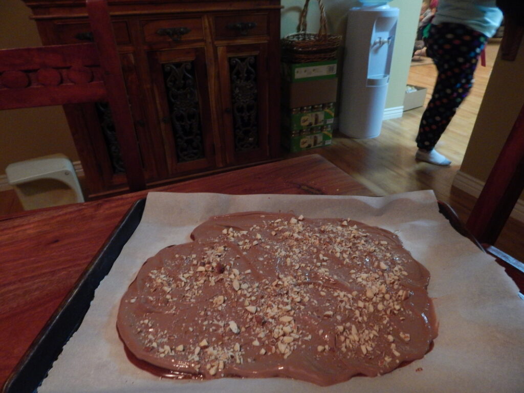 Homemade toffee cooling for a few hours