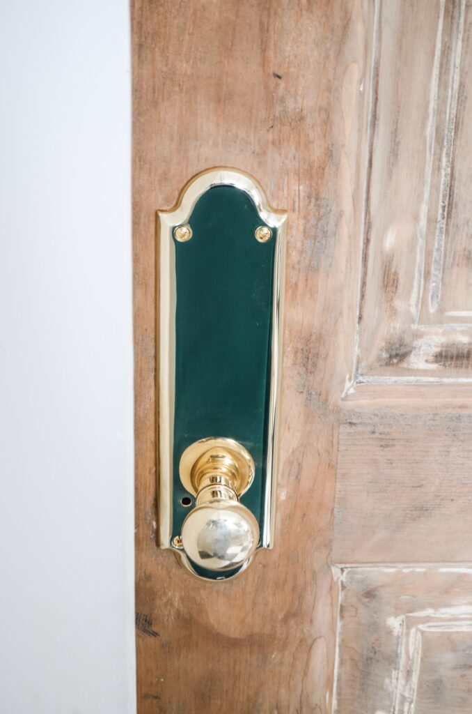 Aged brass doorknobs for old homes