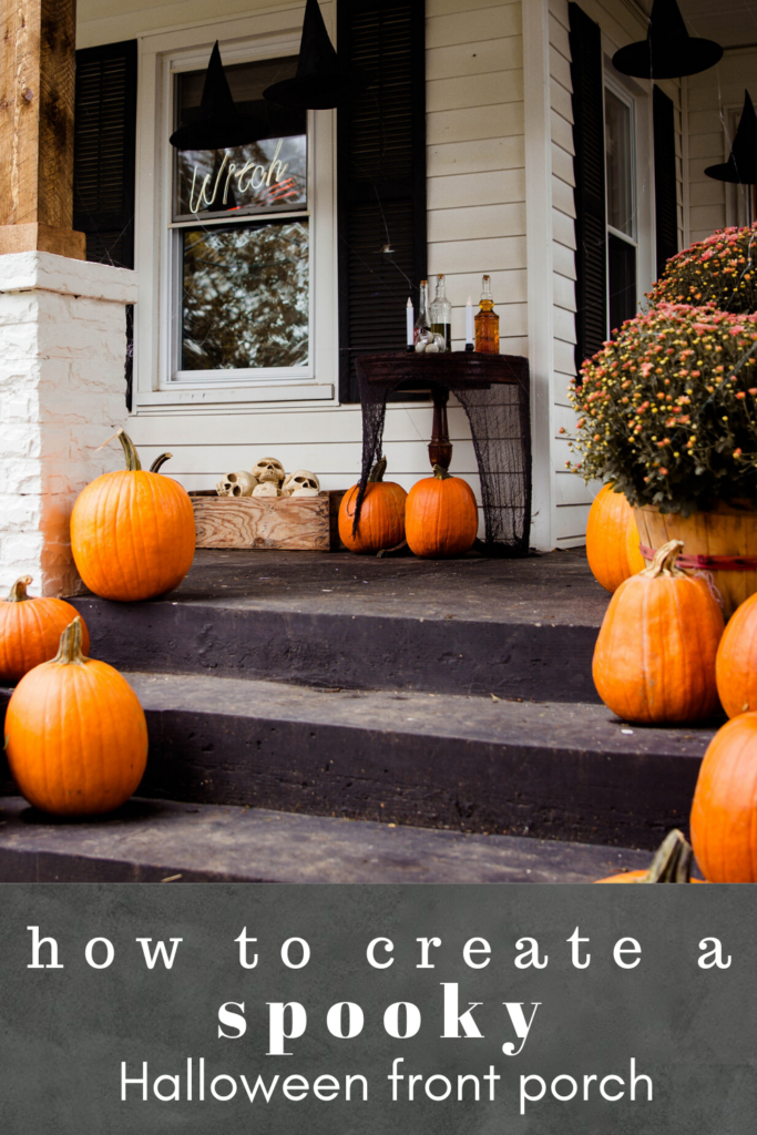 How to create the spookiest Halloween porch on the block. Spooky halloween porch decor. Spooky porch decorations. Halloween porch.