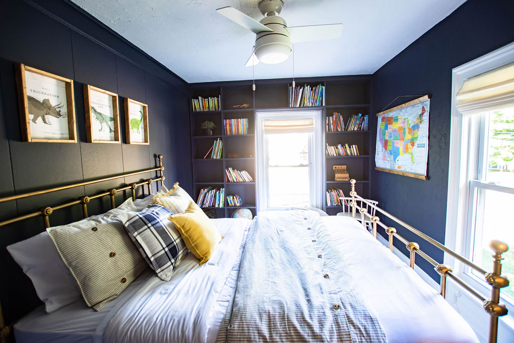 Navy blue bedroom