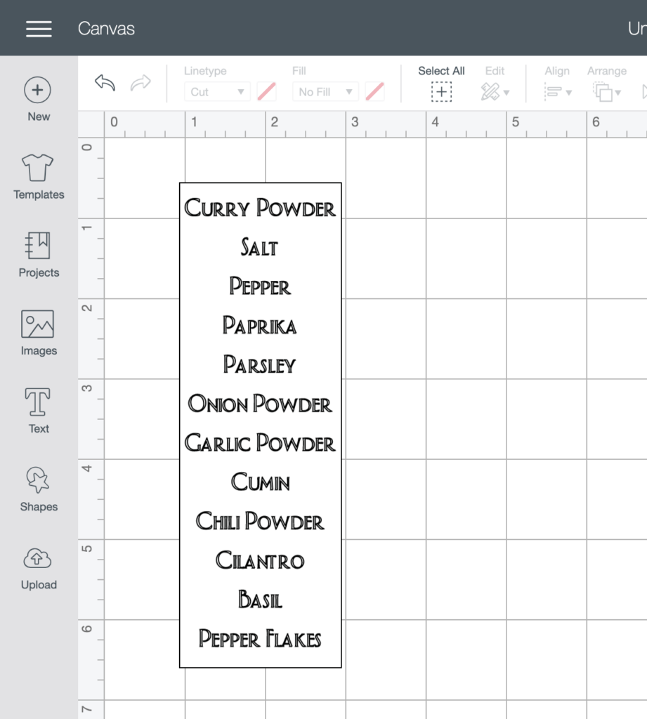 How to  organize and label your spice jars using a cricut cutting machine.

#diy  #cricut #cricutmade #label #organize #spicejars #kitchenorganization 