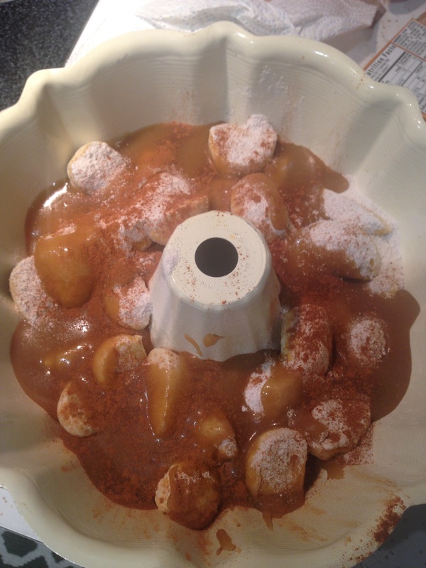 monkey bread with cinnamon  and pudding